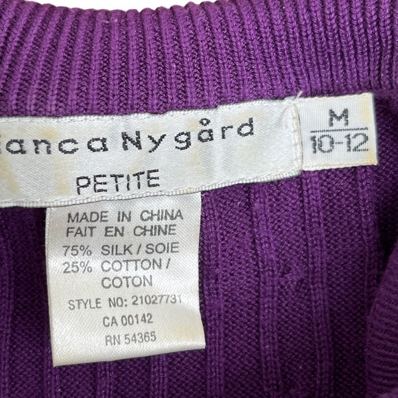 BIANCA Nygard Petite Long Sleeve Silk Cotton Blend Sweater EUC - Picture 4 of 9